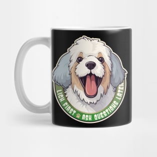 Funny Lick First, Ask Questions Later Barbet Dog Design Mug